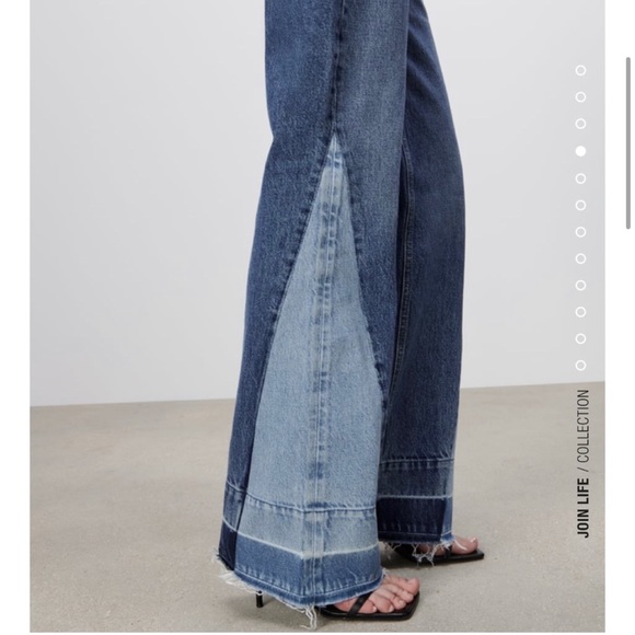 NWT ZARA Wide Leg Patchwork Collection Jeans SIZE 32 - Picture 15 of 16